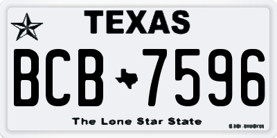 TX license plate BCB7596