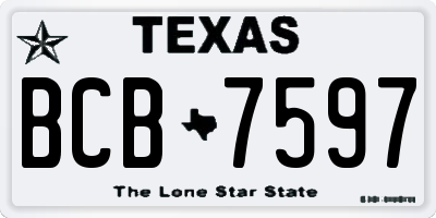 TX license plate BCB7597