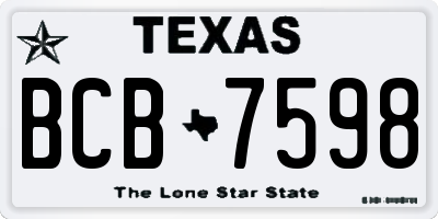 TX license plate BCB7598