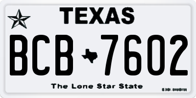 TX license plate BCB7602