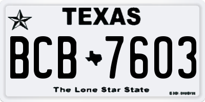 TX license plate BCB7603