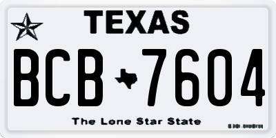 TX license plate BCB7604