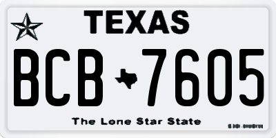 TX license plate BCB7605