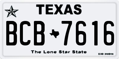 TX license plate BCB7616