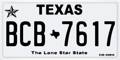 TX license plate BCB7617