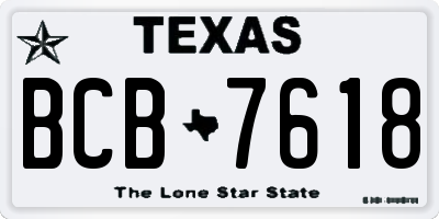 TX license plate BCB7618