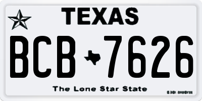 TX license plate BCB7626
