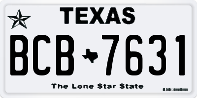TX license plate BCB7631