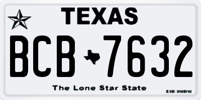 TX license plate BCB7632
