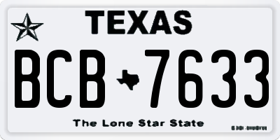 TX license plate BCB7633