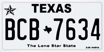 TX license plate BCB7634