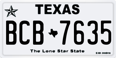 TX license plate BCB7635