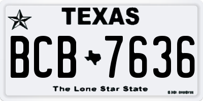 TX license plate BCB7636