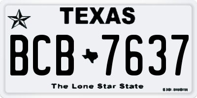 TX license plate BCB7637