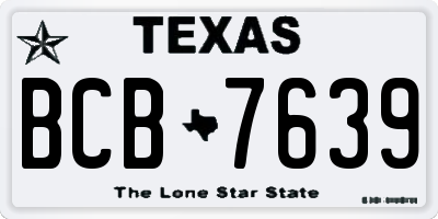 TX license plate BCB7639