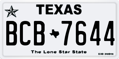TX license plate BCB7644