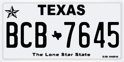 TX license plate BCB7645