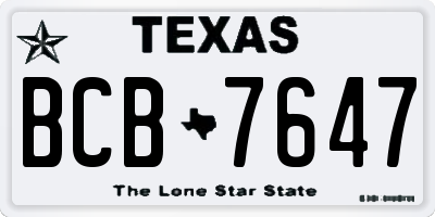 TX license plate BCB7647