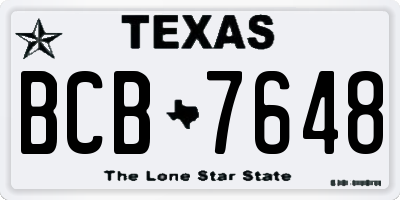 TX license plate BCB7648