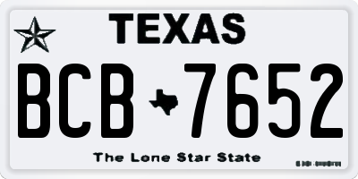 TX license plate BCB7652