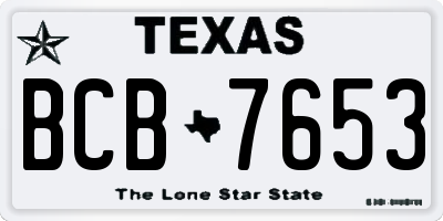 TX license plate BCB7653