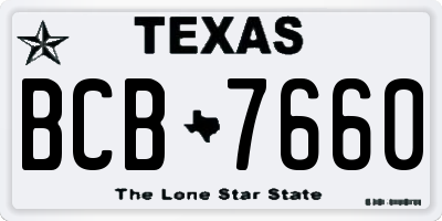 TX license plate BCB7660