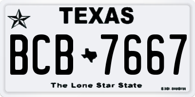 TX license plate BCB7667