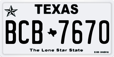 TX license plate BCB7670