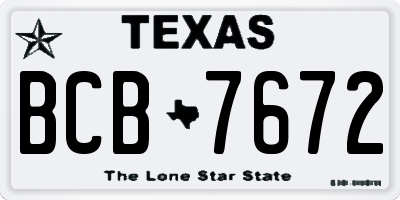 TX license plate BCB7672