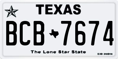 TX license plate BCB7674