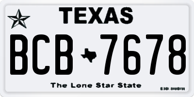 TX license plate BCB7678