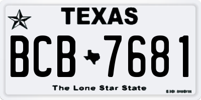 TX license plate BCB7681