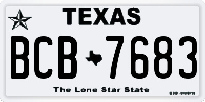 TX license plate BCB7683