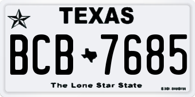 TX license plate BCB7685