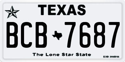 TX license plate BCB7687