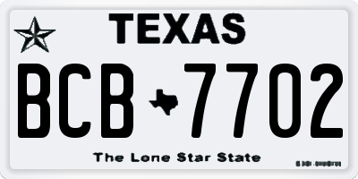 TX license plate BCB7702
