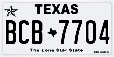 TX license plate BCB7704