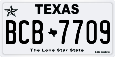 TX license plate BCB7709