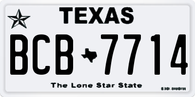 TX license plate BCB7714