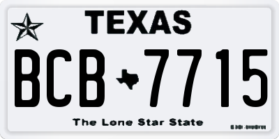 TX license plate BCB7715