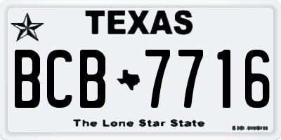 TX license plate BCB7716