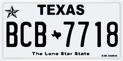 TX license plate BCB7718