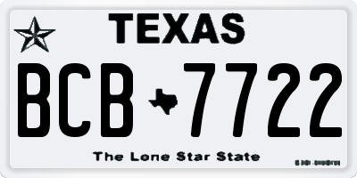 TX license plate BCB7722