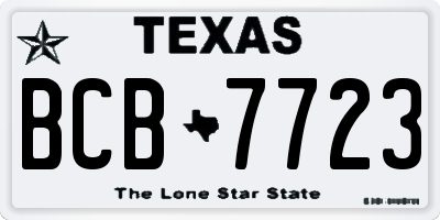 TX license plate BCB7723