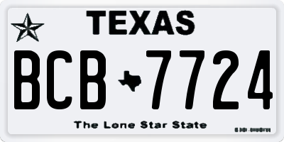 TX license plate BCB7724