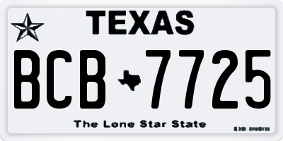 TX license plate BCB7725