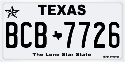 TX license plate BCB7726