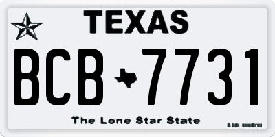 TX license plate BCB7731