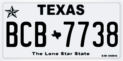 TX license plate BCB7738