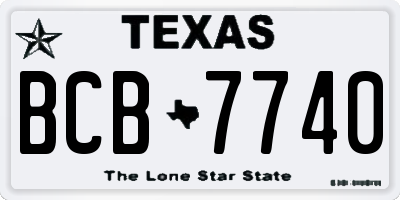 TX license plate BCB7740